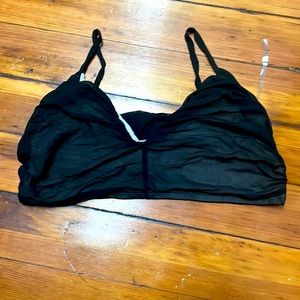 Black Bead, black, tan, crop top/bralette
